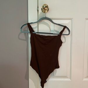 SKIMS Cocoa Brown Square Neck Bodysuit